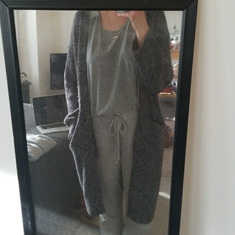 Black and White Knit Cozy Maxi Sweater